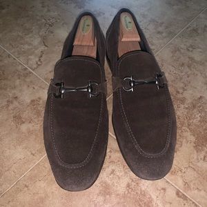 Ferragamo Loafers in Dark Brown Suede - size US 11. FREE wooden shoe tree